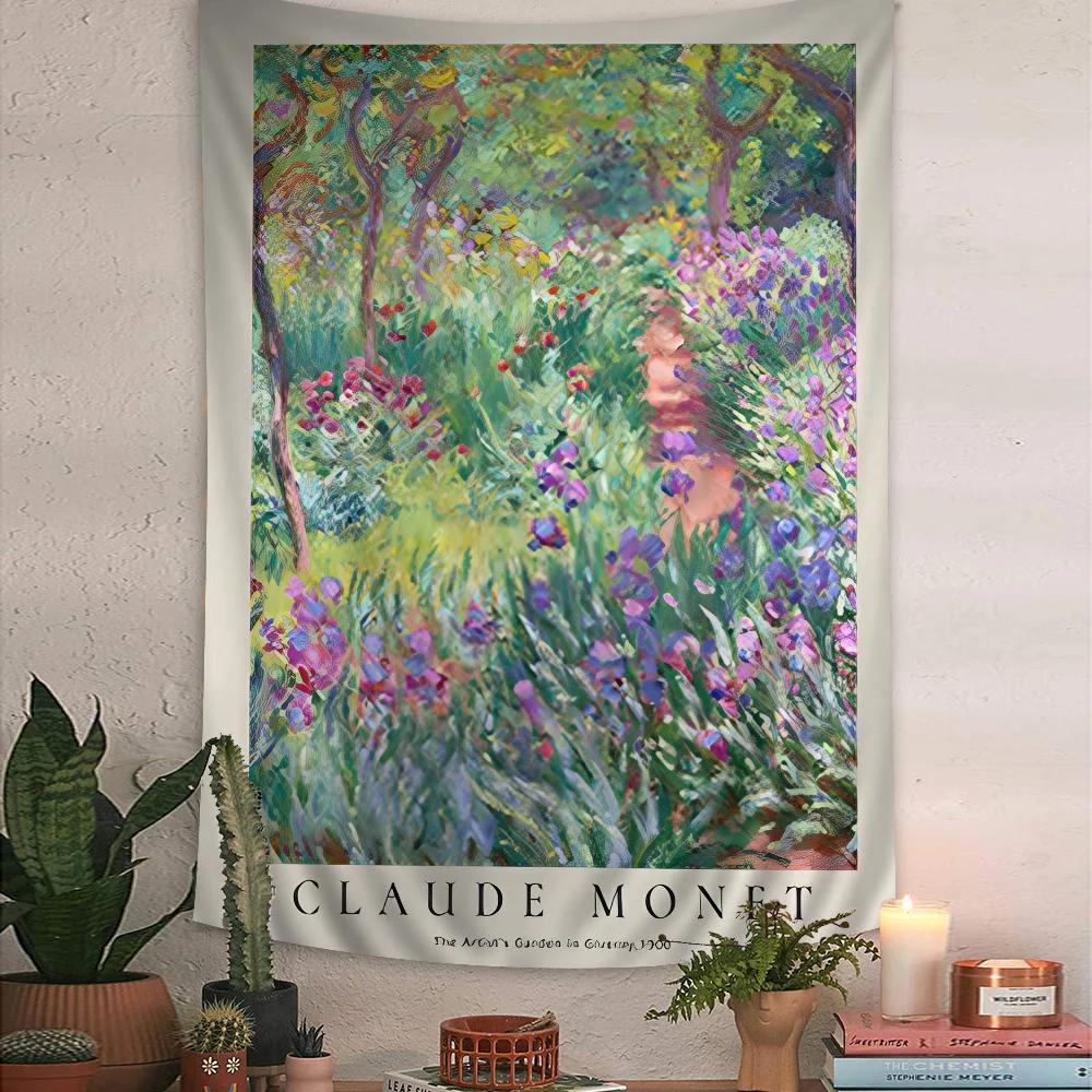 

VIKAMA Art Fusion Tapestry Impressionist Anime Style Blends Abstract Tarot with Hippie Mural Design DormLiving Room 74x94cm(29x37in)