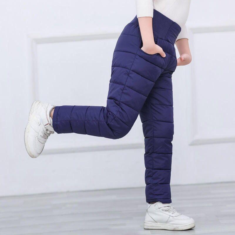 Winter Children's Down Cotton Trousers,  Plus Velvet Thickening, Wear Warm Pants