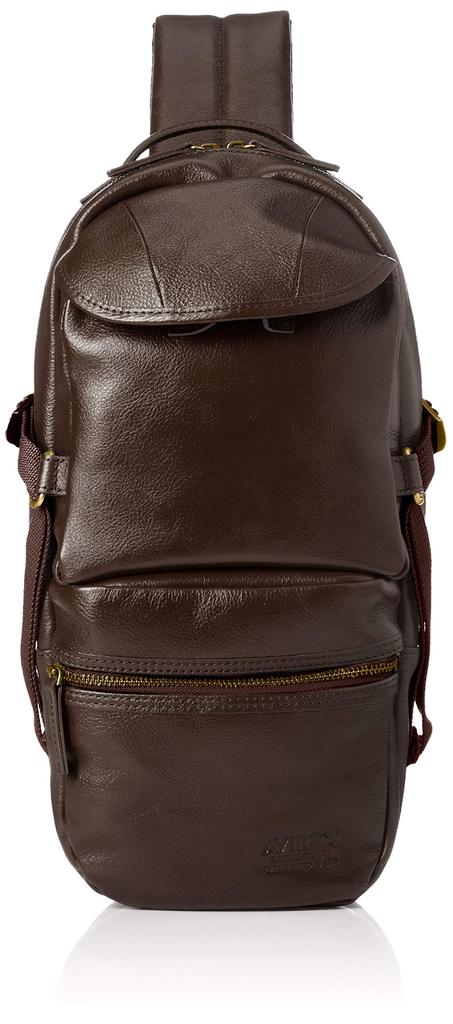 Leather One Shoulder Body Bag AVX5611 Chocolate [Avirex]