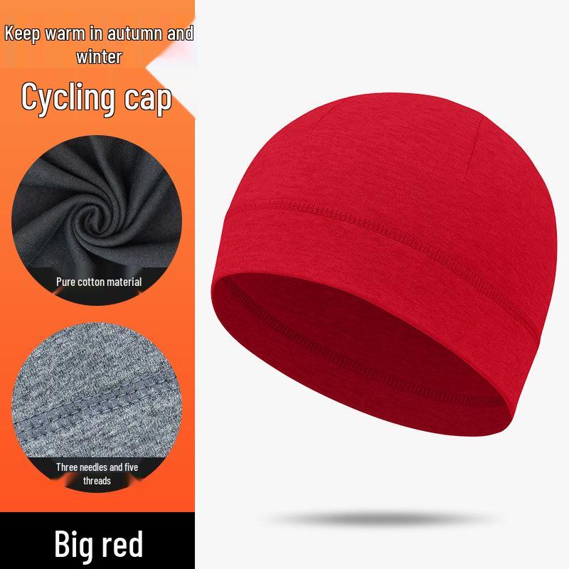 

Ветрозащитная и теплая велосипедная шапка с широким козырьком – мужская хлопковая защита лба для занятий спортом на открытом воздухе, совместимая со шлемом One Size красный