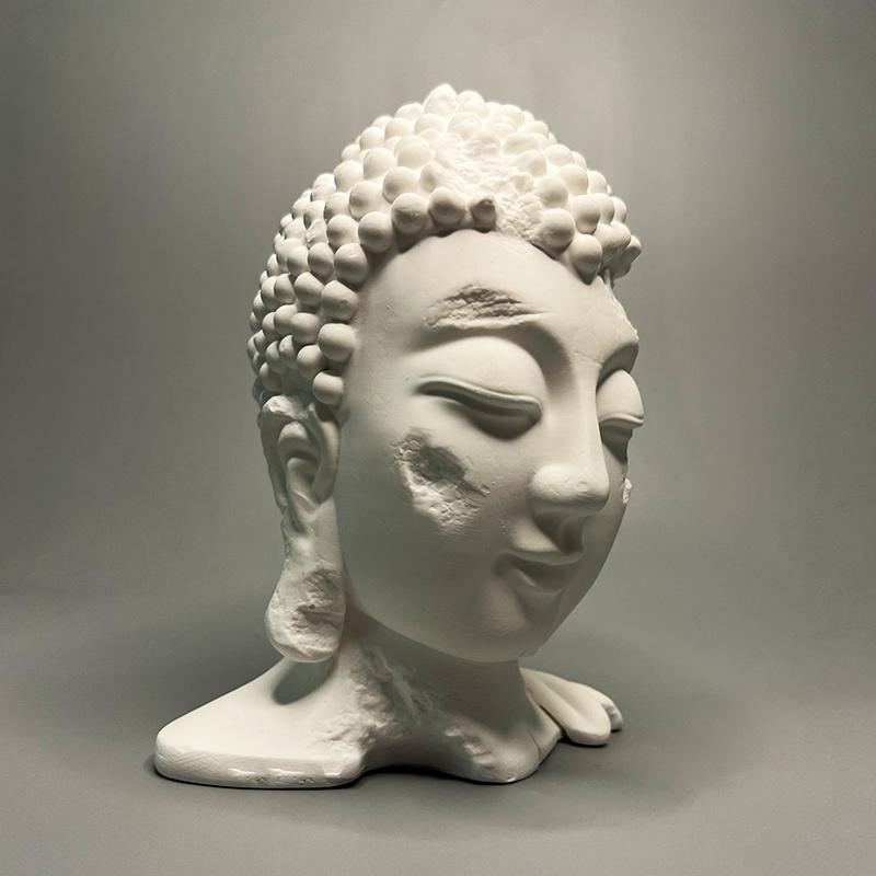 Buddha's Head Plaster Statue Buddhist Figure Sculpture Abstract Art Head Damaged Buddha Statue Home Accessories