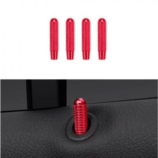 Red Alloy Bolt On Door Lock Knobs P Cover For Mercedes Benz C E W205 2016-19