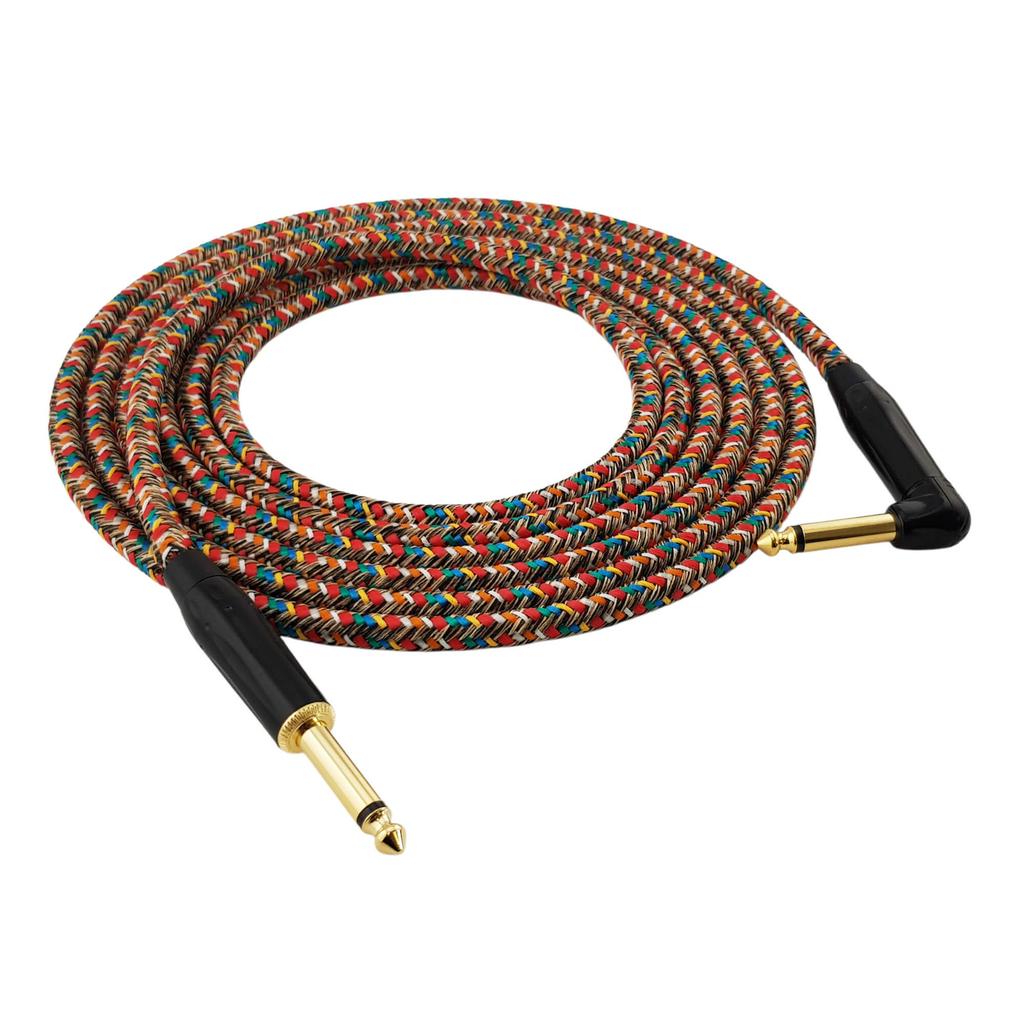 Kabel Instrumentalny Red's Music - Jack 6.3Mm / Jack 6.3Mm Kątowy - Fop Kabel W Oplocie - Gcf1230Ra - 3M