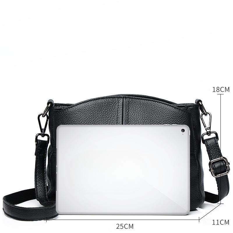 Bag Women'S Bag First Layer Cowhide Splicing Soft Leather Shell Bag One Shoulder Crossbody Handheld Mom Leather Underarm Bag