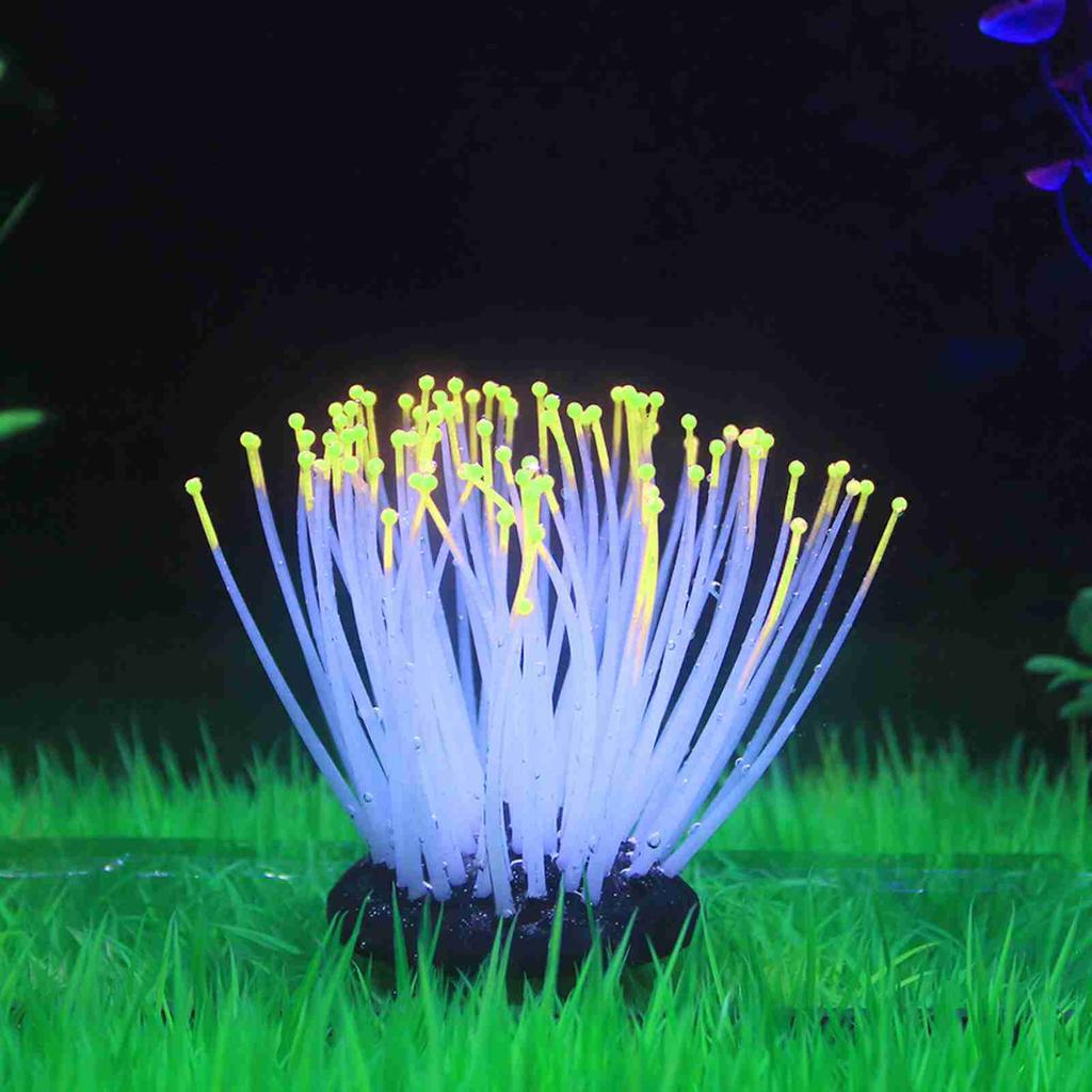 Artificial Silicone Sea Anemone with Glowing Effect for Fish Tank Aquarium Ornament Decoration