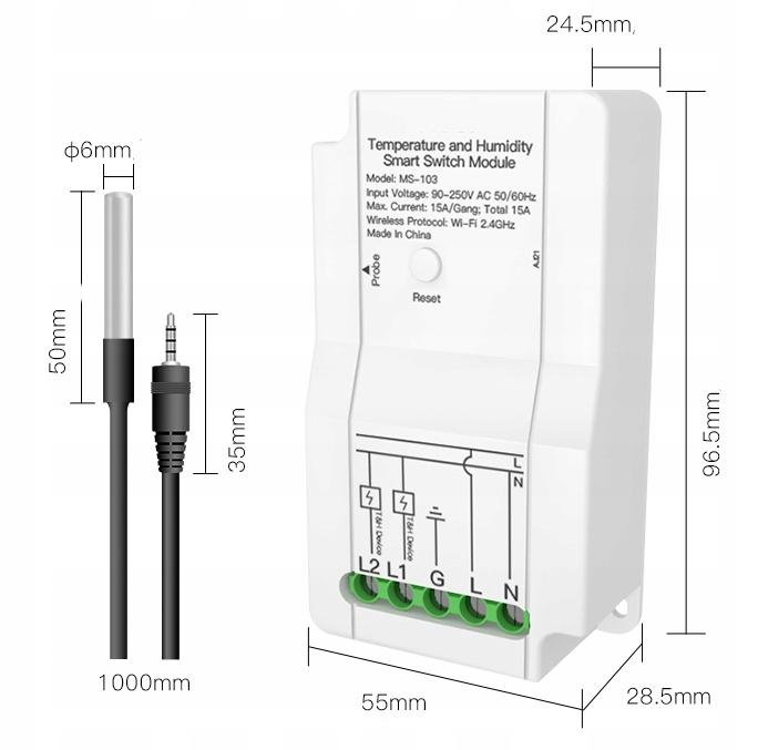 TUYA WiFi external temperature sensor thermostat