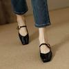 2026 Women's Square Head Mules Summer Outdoor Wear Thick Heel Half Slippers One-Strap Ancient Shoes Single Shoes