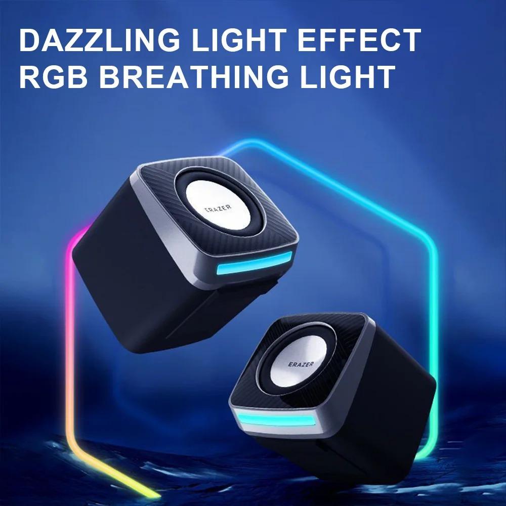 New Lenovo A200 Computer Speakers HiFi Sound Quality RGB Cool Light Effect Stereo Sound Effects Mini Wired Speaker Erazer