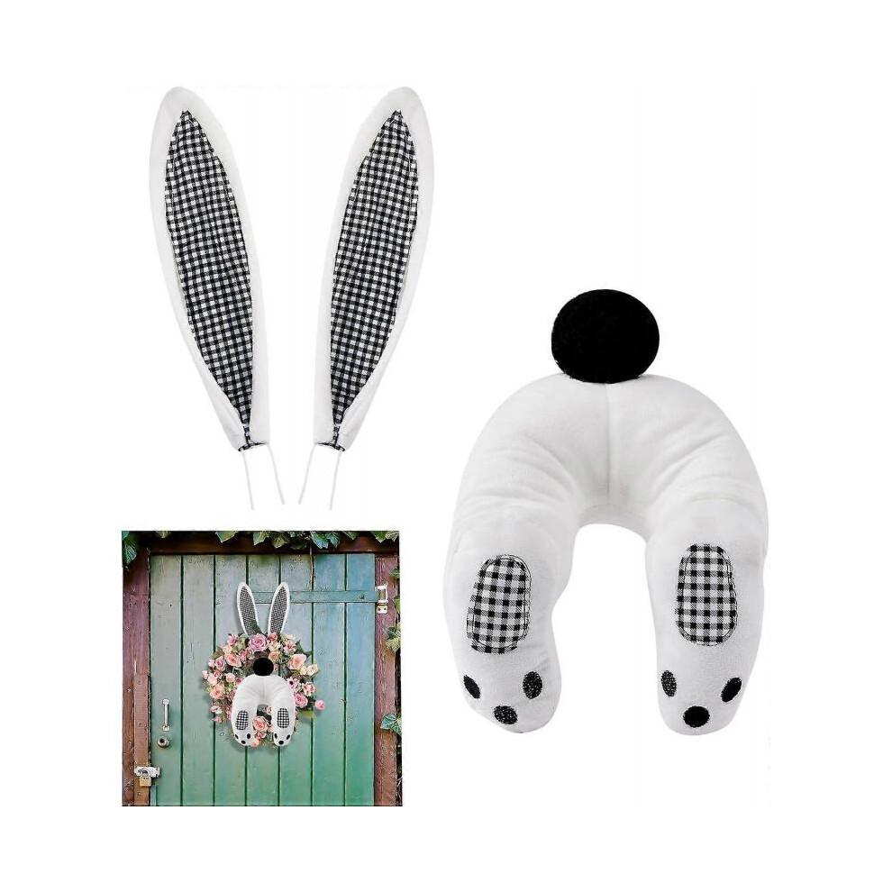 Easter Bunny Wreath Attachment, Bunny Butts for Wreath, Easter Bunny Butts Wreath Kit Door Decoration, Easter Wreath Attachment with Thief Rabbit Ears