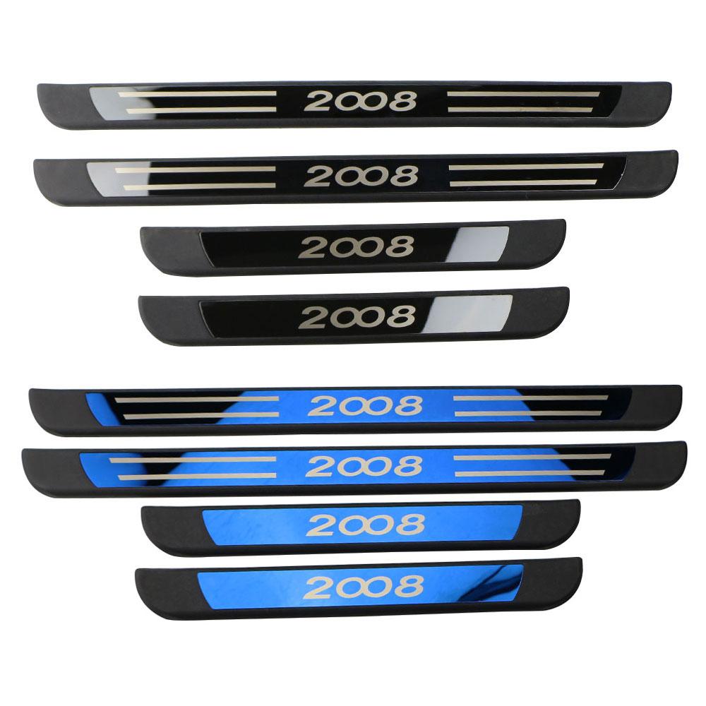 For Peugeot 2008 E2008 2014 - 2025 Door Sill Door Scuff Plate Cover Sticker Anti Scratch Guard Pedal Trim Protector Accessories
