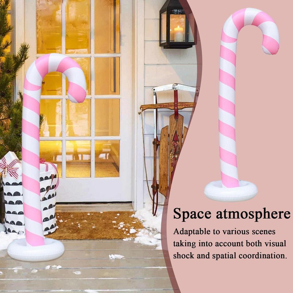 Inflatable Christmas Ornaments 57Inch Blow Up Ornament Oversized Candy Canes Balloons Inflatable For Home Lawn Holiday Indoor