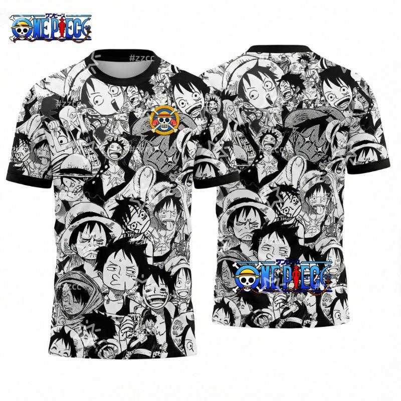 One Piece's Monkey D. Luffy graphic T-shirt Japanese anime football jersey Sports Dry Quickly Men's T-Shirt Kid's Clothing Tee
