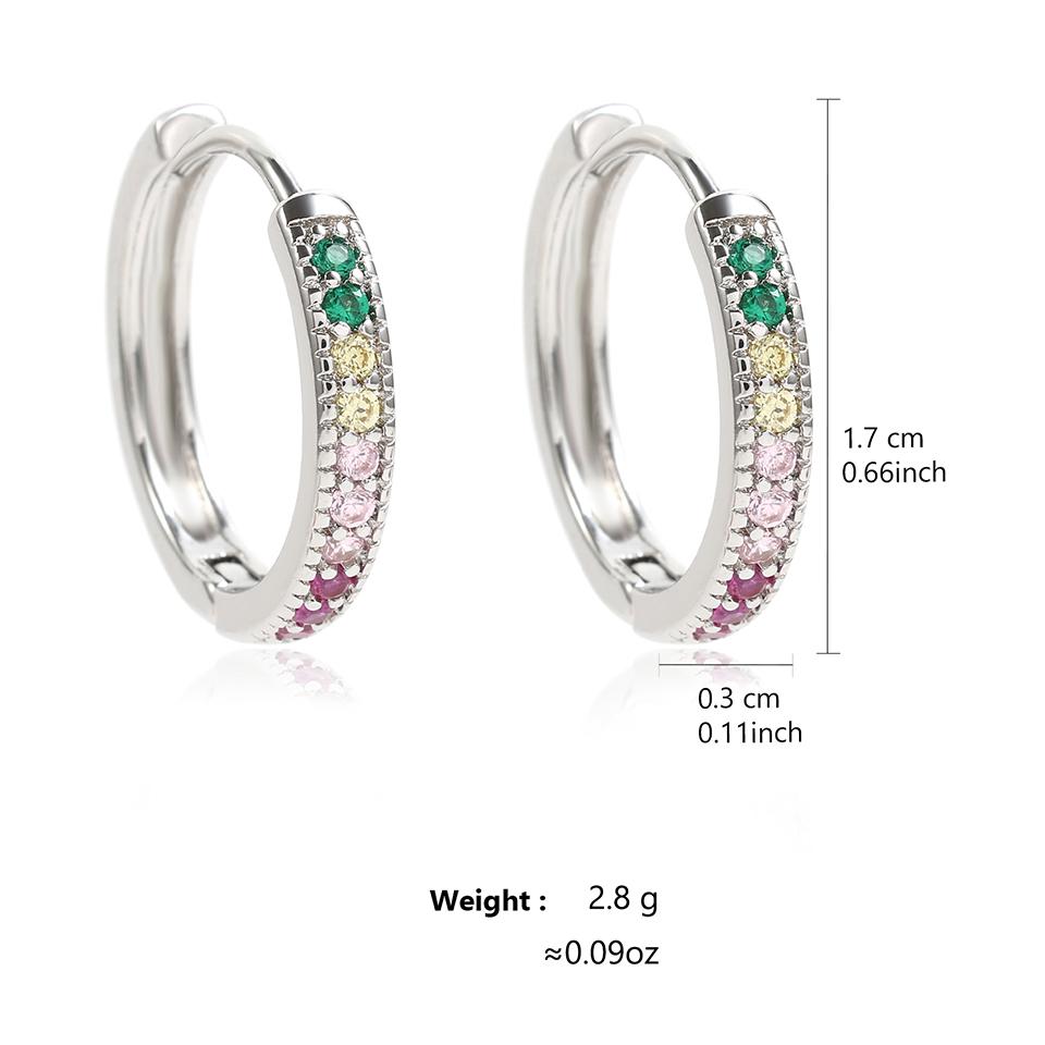 ZAKOL Classic Women's Hoop Earrings Brilliant Colored Cubic Zirconia Circle Earring Temperament Lady Ear Accessories Gift