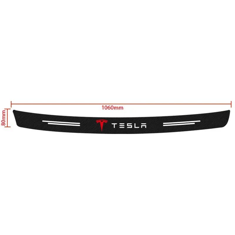

1pcs Carbon Fiber Car Trunk Rear Bumper Sticker Guard Plate Protector for Tesla Roadster Performance TM3 TMX Model 3 Model S X Y