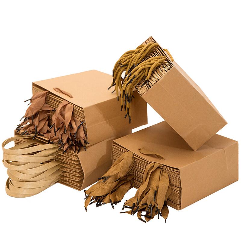 ZISIZ Thickened Square Kraft Paper Gift Bag