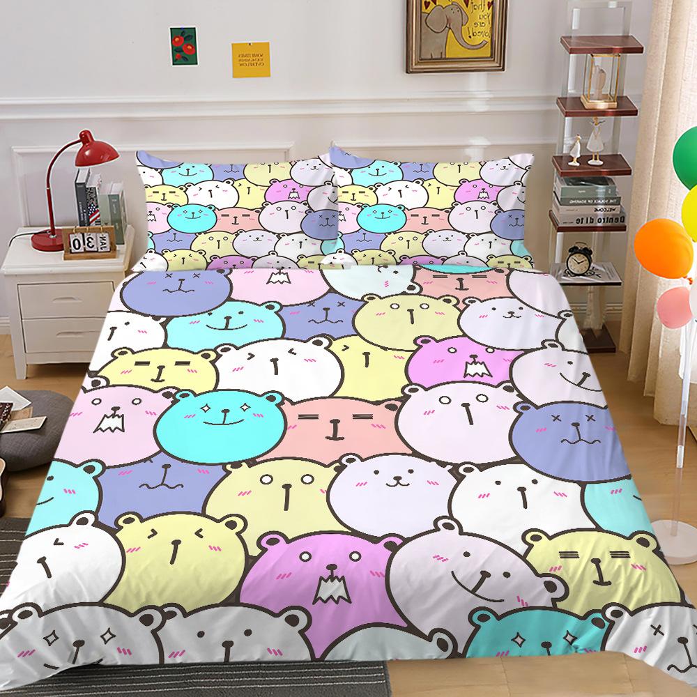 Cute Cartoon Animal Digital Printing Bedding Two Or Three-Piece Set Polyester Can Be Sent
