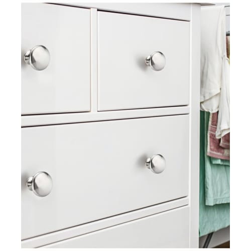 Stainless Steel Drawer Handles, Architectural Hardware Knobs, and Drawer Pulls with Screws for Cabinets, Cupboards, and Dressers. Set of 4, Single Hol