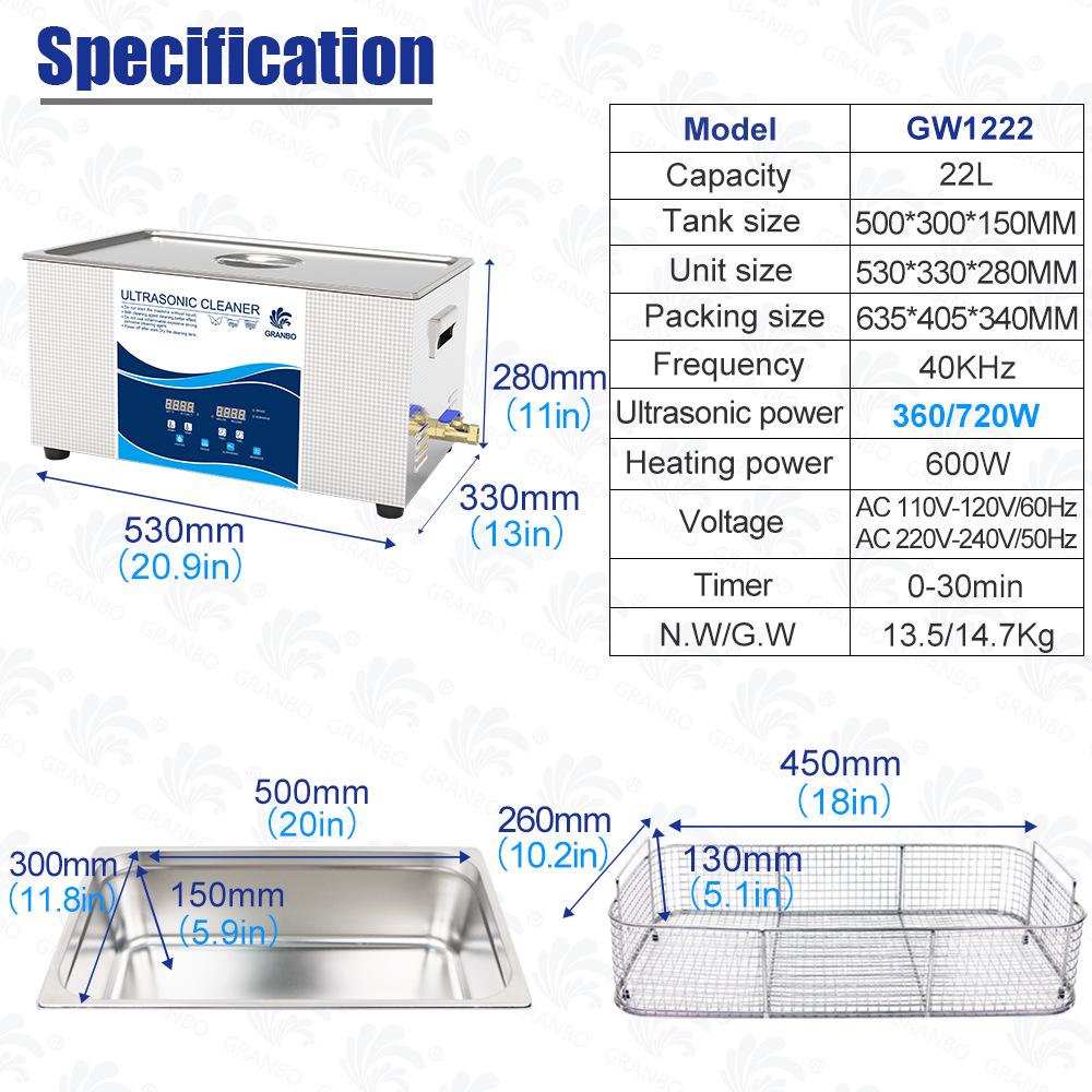 Industrial Ultrasonic Cleaner for Laboratory Use - High Power, Small Size, Ideal for Degreasing and Rust Removal
