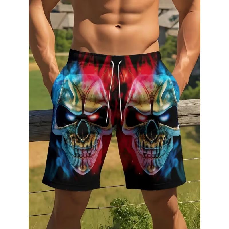 Shorts de Plage pour Homme à Imprimé Crâne Mode Shorts de Bain Graphiques 3D Pour les Vacances Mode de Rue Été Décontracté Shorts Psychédéliques