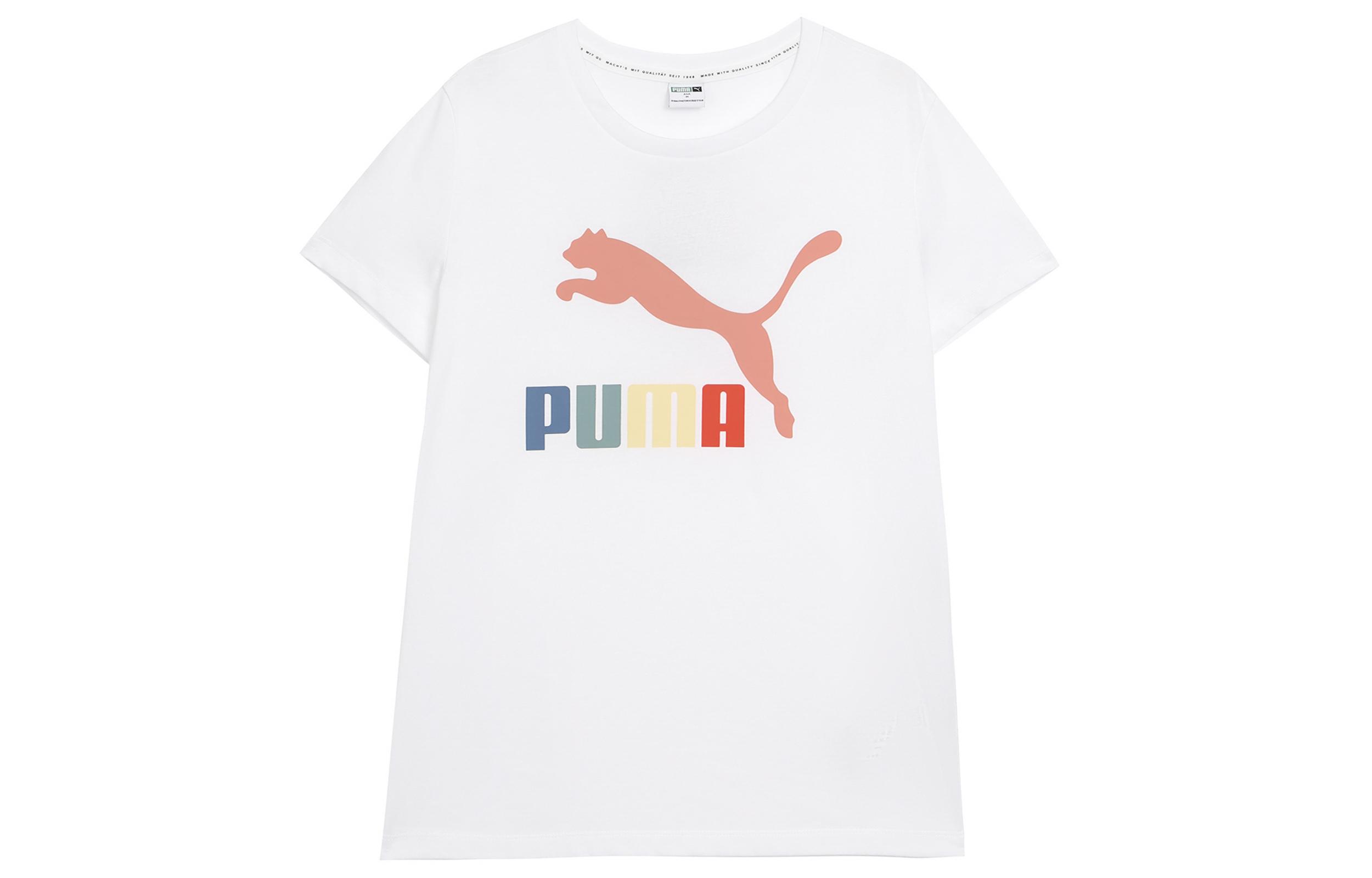 PUMA Set in Sleeve T Shirt Women s White 536349-02 L