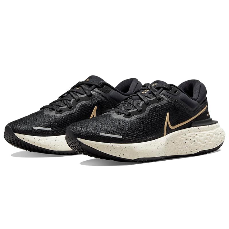 Nike ZoomX Invincible Run Flyknit Black Metallic Gold Women's Sneakers Casual CT2229-004