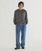 COVERNAT Velour Stripe Long Sleeve Gray