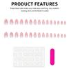 Pink White Gradients Resin Nail Extension Chip-Proof Smudge-Proof Fake Nails for Shopping Traveling Dating