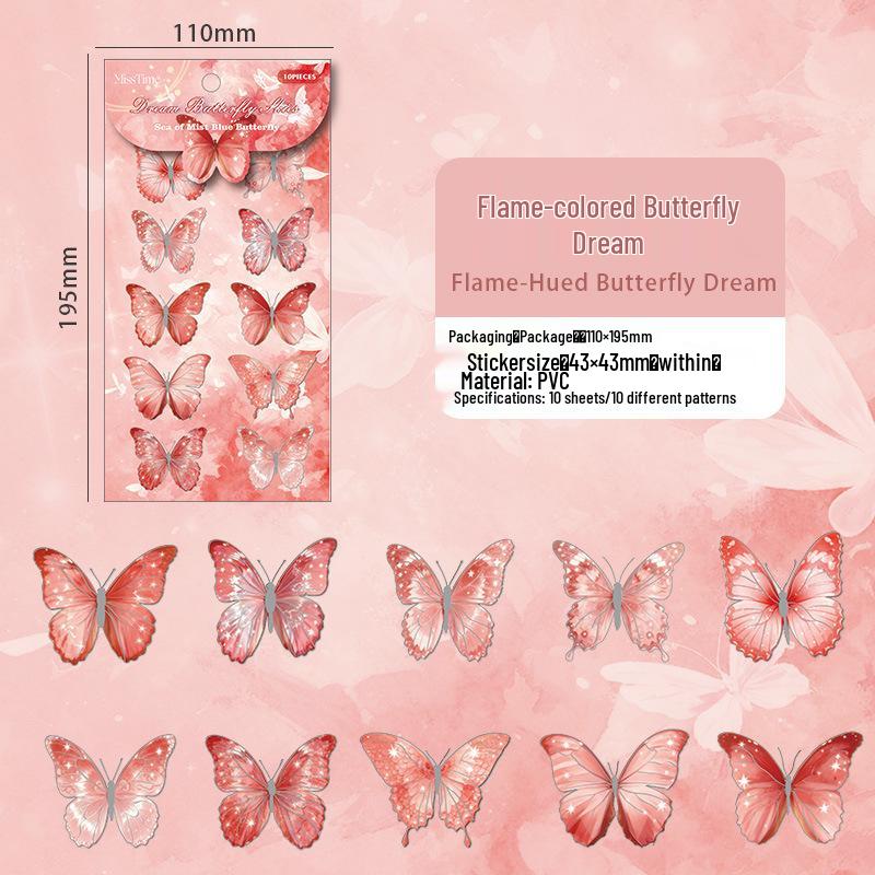 Dream Butterfly Whispers: Gold Foil 3D Butterfly Stickers for Journals & Collages - 6 Styles