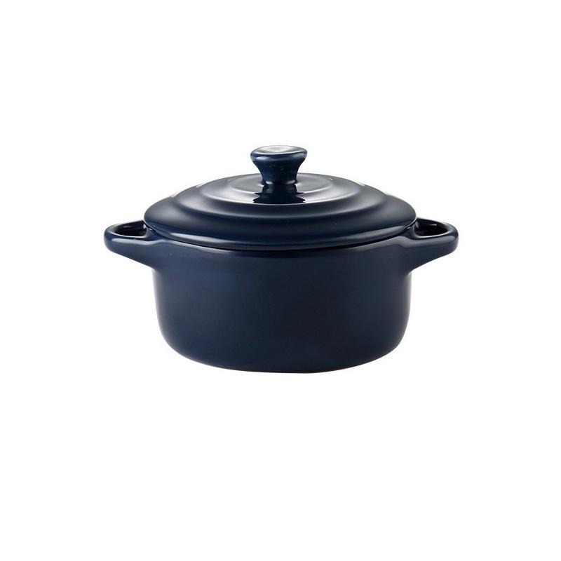 JUSTINLAU Kuchyňská miska s dvojitými uchy Keramická glazovaná pekařská mísa s víkem Domácí snídaňová mísa Mísa na napařovaný vaječný pudink Polévkové mísy