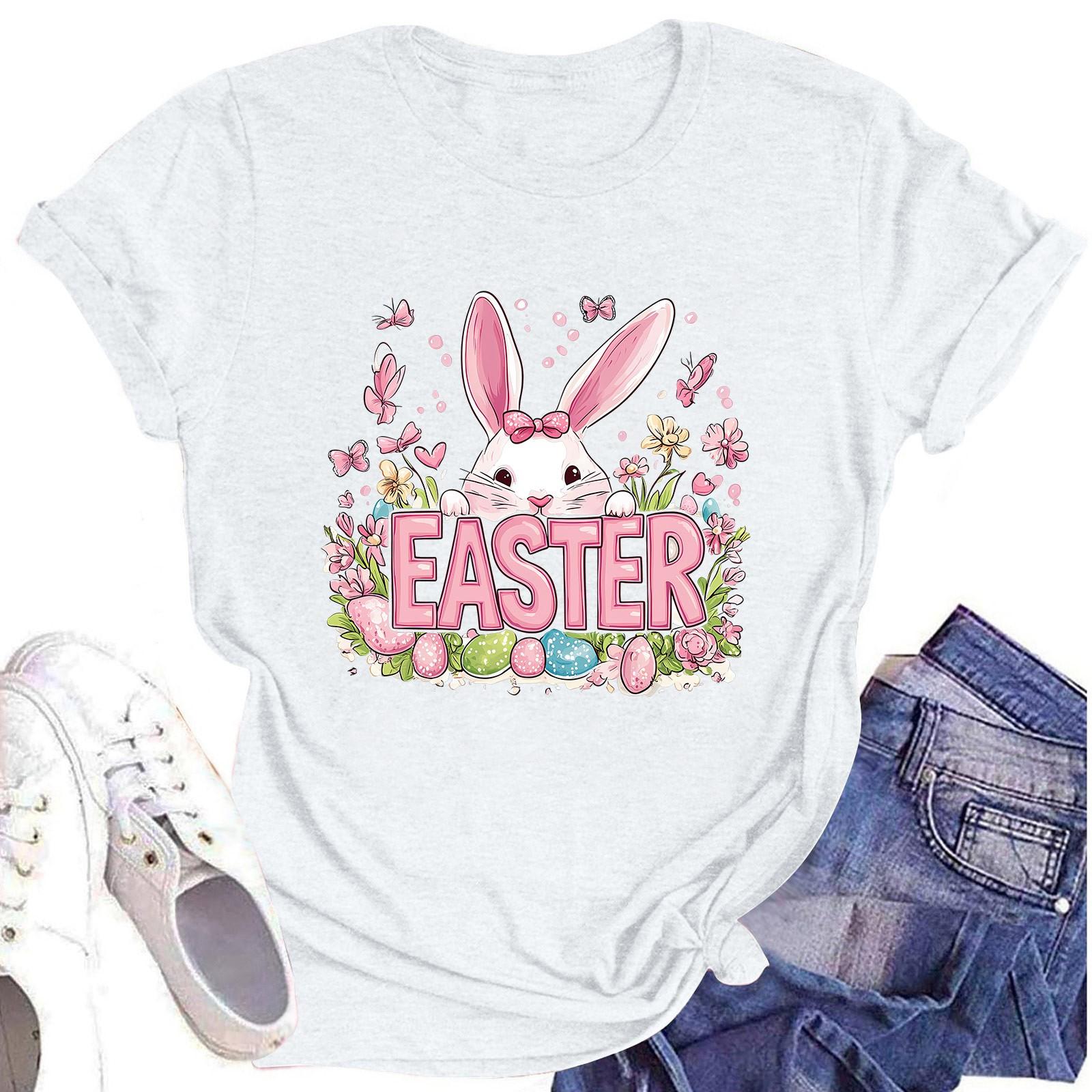 

Женский топ с круглым вырезом, повседневный принт, футболка с короткими рукавами M белый