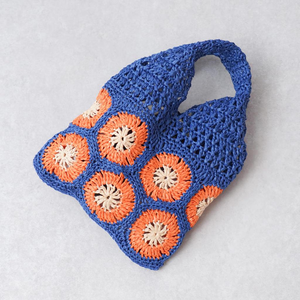Raw Wool Knitting Kit #20-8 Mini Bag with Motif Joints and Double Crochet