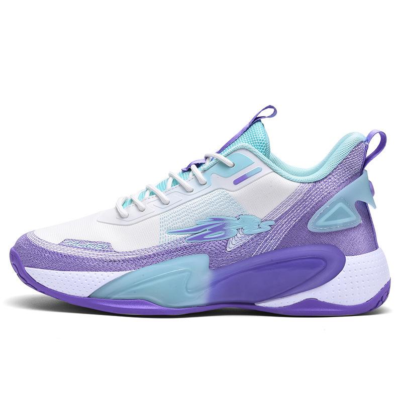 Spring and summer sports shoes large size fly-woven mesh basketball shoes rubber outsole wear-resistant men's running shoes