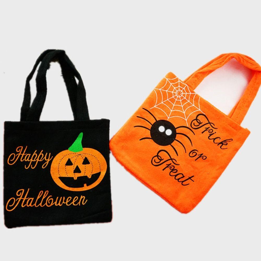 Spider Candy Storage Bucket Pumpkin Halloween Non-Woven Bag Cute   Children