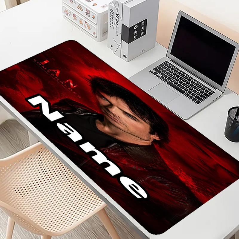 Custom Name Personalized Damon Salvatore Pattern Mousepad, Laptop PC Desk Mat, Decorative Desk Mat for Home Keyboard Pad Gift