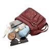 Women's Multi-layer Soft Leather Crossbody Bag Commuter Shoulder Bag Mother Bag