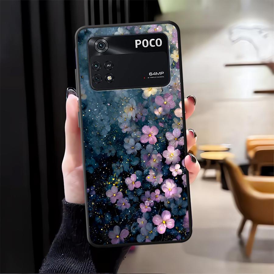 

Shining Flowers Funda Phone Cover Case for Xiaomi Poco F8 C75 C61 F3 M5 F1 C71 C50 M3 M4 M7 Pro X3 X4 X5 X7 Pro Poco M5