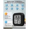 Mini Thermomètre Hygromètre Digital Intérieur Noir - Précision ±1°C, 10–99% RH, CR2032
