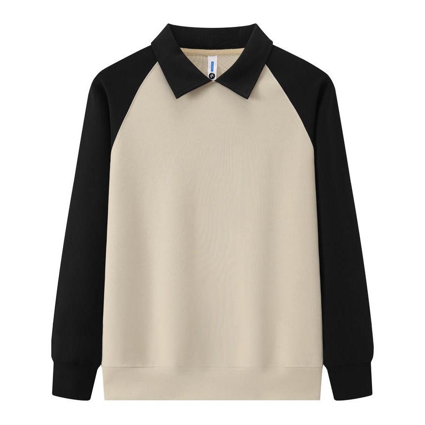 Business Casual Outdoor POLO Sweater Autumn Color Block Lapel Long Sleeved Hoodie Couple's Outfit Men's and Women's Fashionable Hoodie Boutique Top