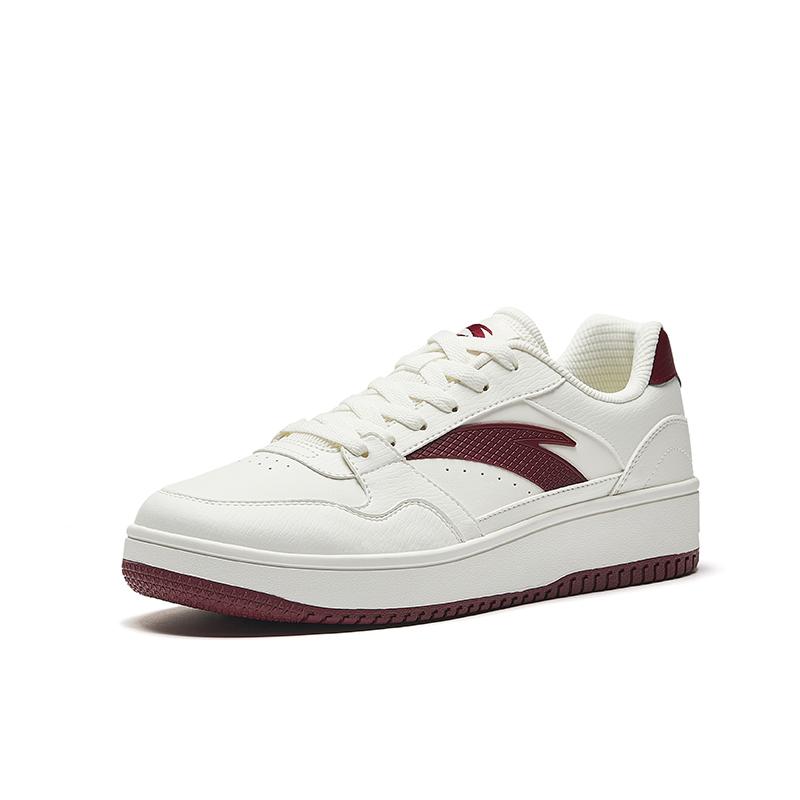 Anta Year One Zero Feel Fashion Versatile Non-Slip Wear-Resistant Height Increasing Low-Top Sneakers Men sneakers Ivory-White Crimson-Red 912538002-1