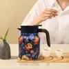 1000ml Vintage Floral Tea Kettle Stainless Steel Stewed Teapot Built-in Infuser Tea Separation Water Bottle for Kitchen