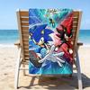 Ultra-Soft Beach Towel with Sonic Theme,Ideal for Pool - Camping, Diving - Perfect Travel Essential, Vibrant Beach Towel.