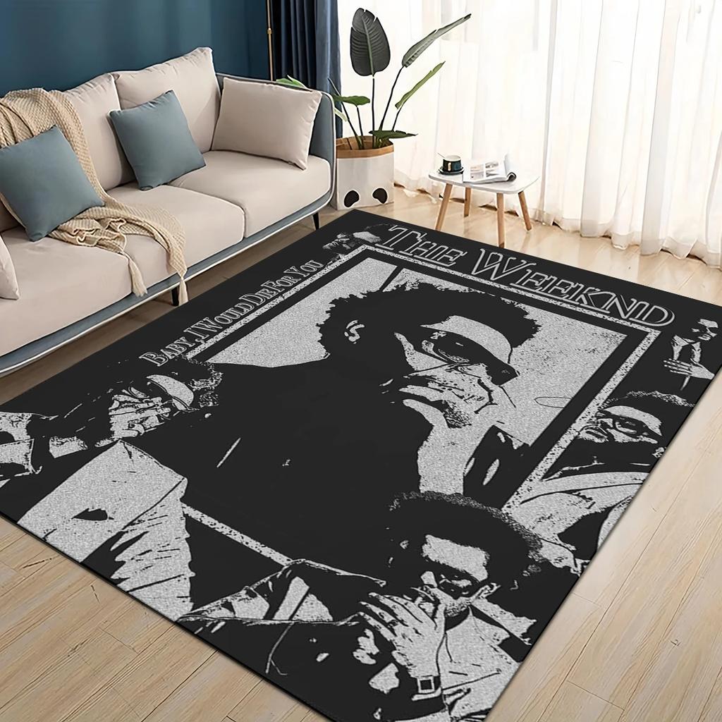 Tapis Tapis 3D THE WEEKND,XO Alternative R&B Abel Tesfaye pour Salon Chambre Maison Décoration Canapé, Tapis de Sol Antidérapant pour Enfants