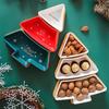 Christmas Tree Tray, Snack Serving Tray, Holiday Serving Dish, Ceramic Snack Bowls, Bamboo Serving Tray