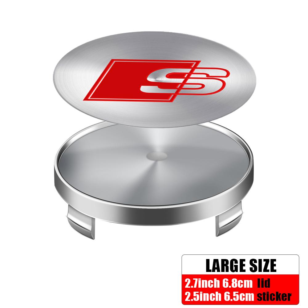 4 PZ 60/63/68mm Stile Auto Coprimozzo Centrale Cerchione Tappo Mozzo Emblema Per AUDI S RS A3 A4 B8 8P 8V A6 A5 Q5 B7 B6 B9 Q7 A1 A7 Accessori