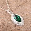 Green Emerald Gemstone Pendant Jewelry, Handmade Gorgeous Silver Pendant , 925 Sterling Silver Jewelry For Wedding Gift