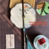 Ancient Style Chinese Bamboo Waist Fan Rollable Group Fan Retro Long Handle Fan  Hanfu