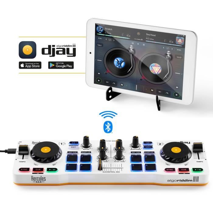 Hercules Dj Control Mix - Bluetooth Dj Controller for Smartphone (ios and Android) - App Djay - 2 Channels