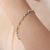 French Retro Colorful Enamel Titanium Steel Necklace & 18K Gold Bracelet - Versatile Personalized Niche Jewelry for Women