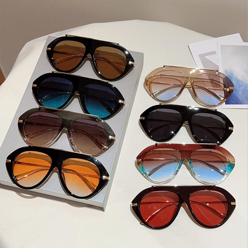 Fashion sunglasses women's high-end UV-proof toad glasses European and American new large-frame personalized sunglasses street shooting