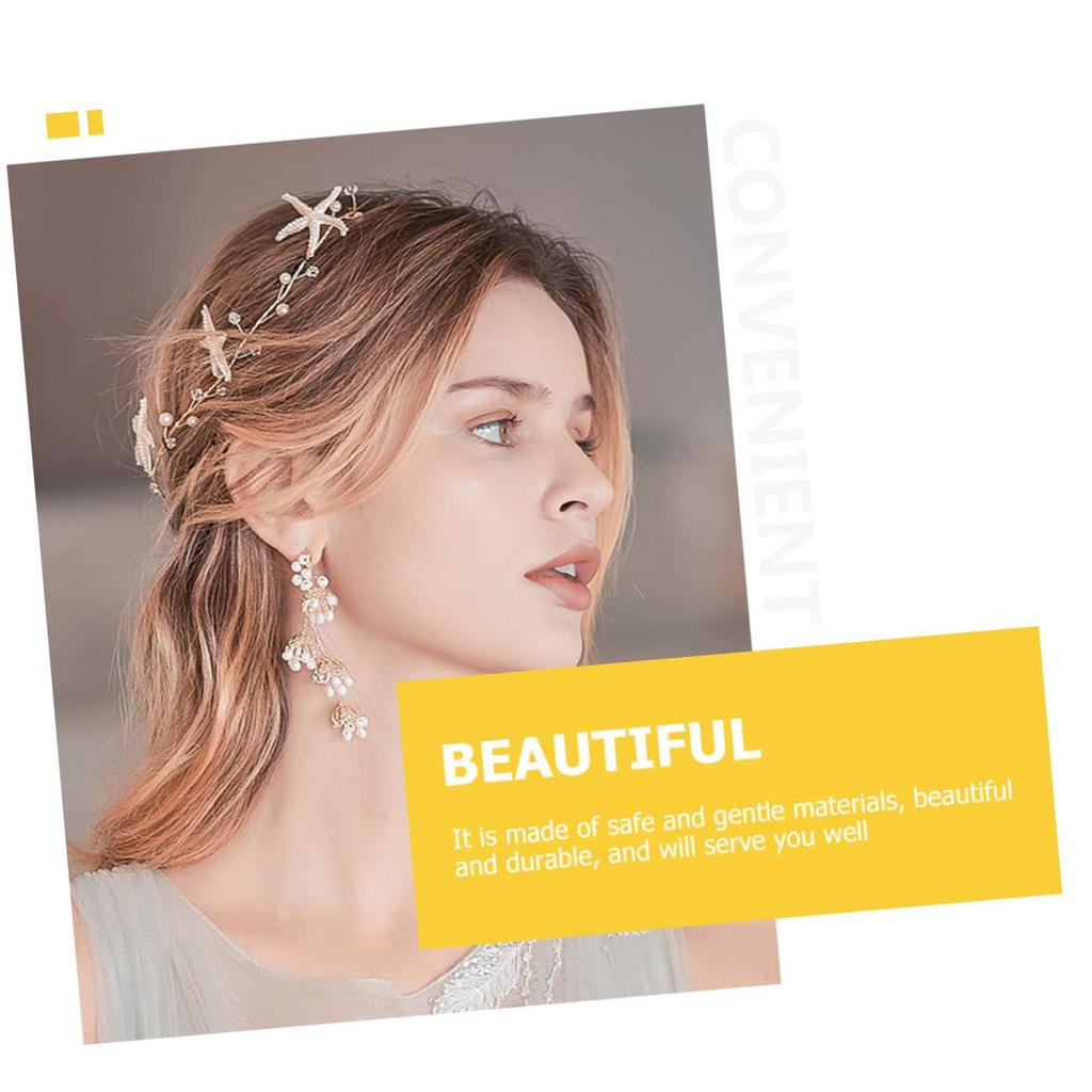 Starfish Headpiece - Wedding Hair Accessory with Pearls for Brides, Nautical Alloy Hair Decor for Women